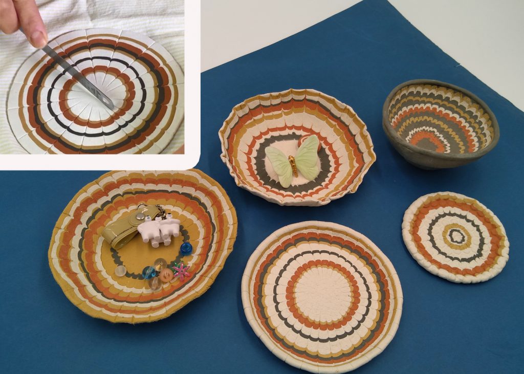 ひなたぼっこ4色を使った不思議な模様の小皿づくりの画像