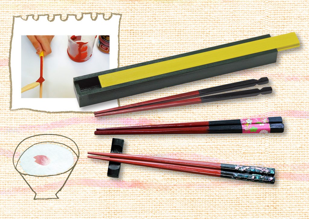 水性工芸うるしで仕上げるマイ箸づくりの画像