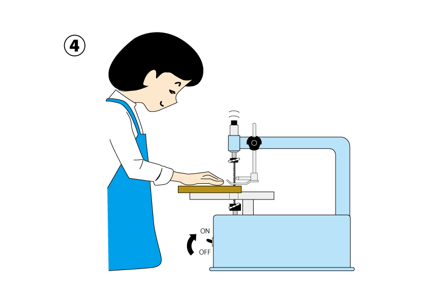 糸のこ機械の使い方説明画像