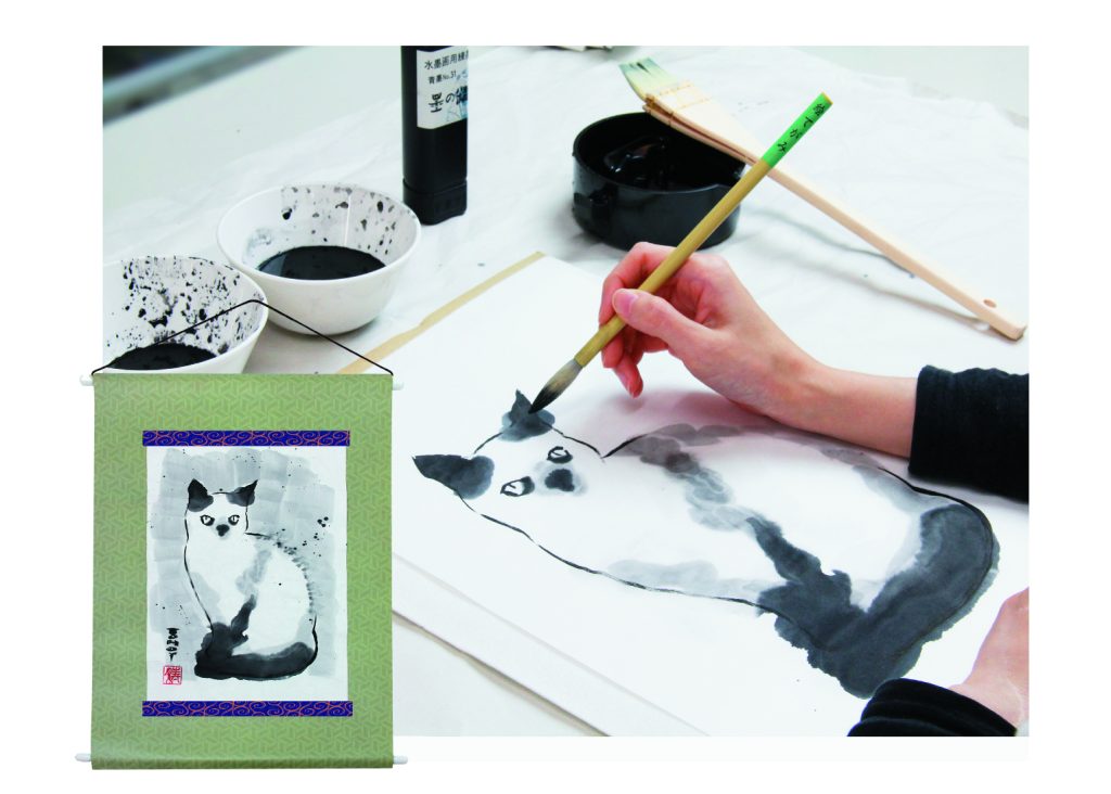 墨で描いて飾ろう。水墨画タペストリーセットの画像