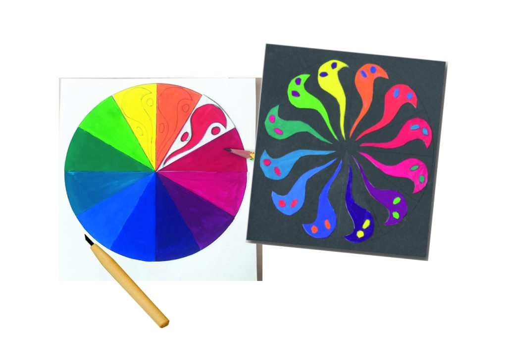 12色相環切り絵デザイン構成の画像